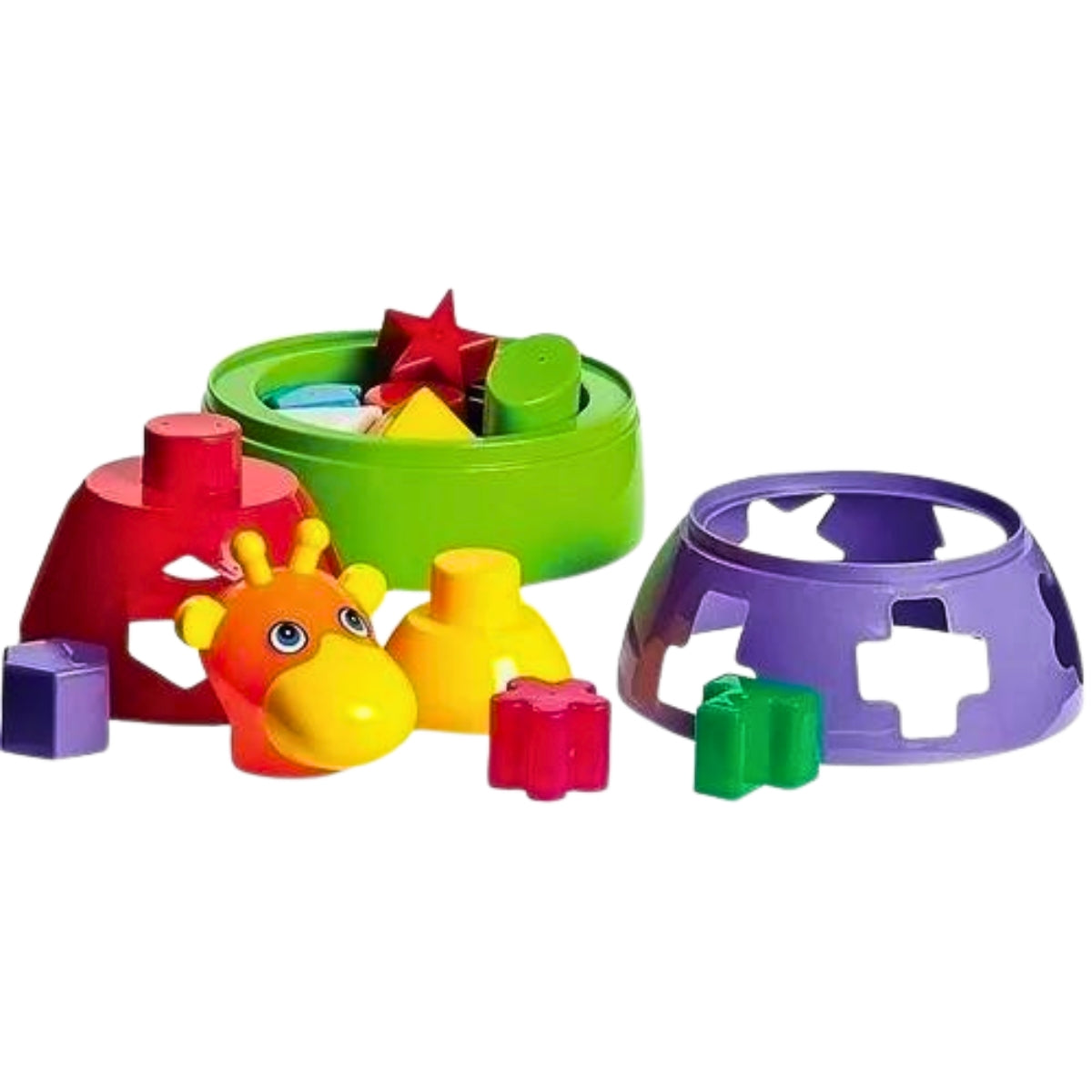 Girafa Didática Colorida Brinquedo de Encaixar Formas Geométricas Divertido Girafa Didática Colorida Brinquedo de Encaixar Formas Geométricas Divertido